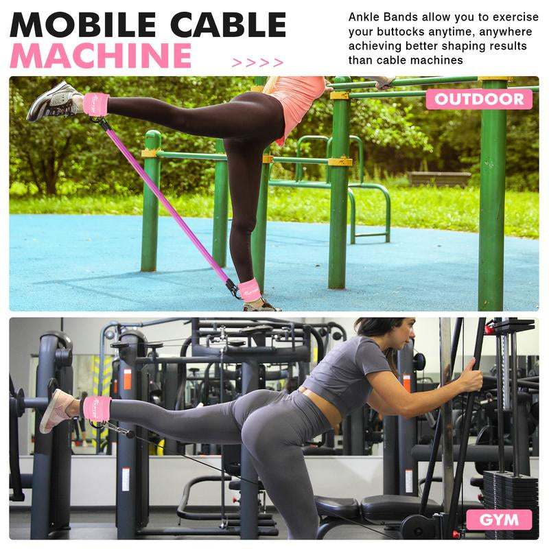 Ankle Resistance Bands with Cuffs, Ankle Bands for Working Out, Ankle Weights for Women