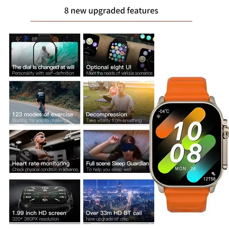 Ultimate Smart Watch: Bluetooth Talk, Message Alerts, Heart Rate Monitor & Sports Features for Android & iOS - Perfect for Men & Women!