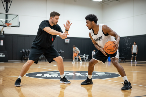 Basketball dribbling training session